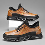 ⏰Limited Time Sale 70% OFF - Men's Casual Fashion  Hiking Shoes – Waterproof, Slip-Resistant, Puncture-Resistant, Impact-Resistant, Wide Toe  – Genuine Leather Outdoor Sports Shoes, Suitable for Various Terrain