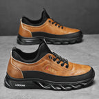 ⏰Limited Time Sale 70% OFF - Men's Casual Fashion  Hiking Shoes – Waterproof, Slip-Resistant, Puncture-Resistant, Impact-Resistant, Wide Toe  – Genuine Leather Outdoor Sports Shoes, Suitable for Various Terrain