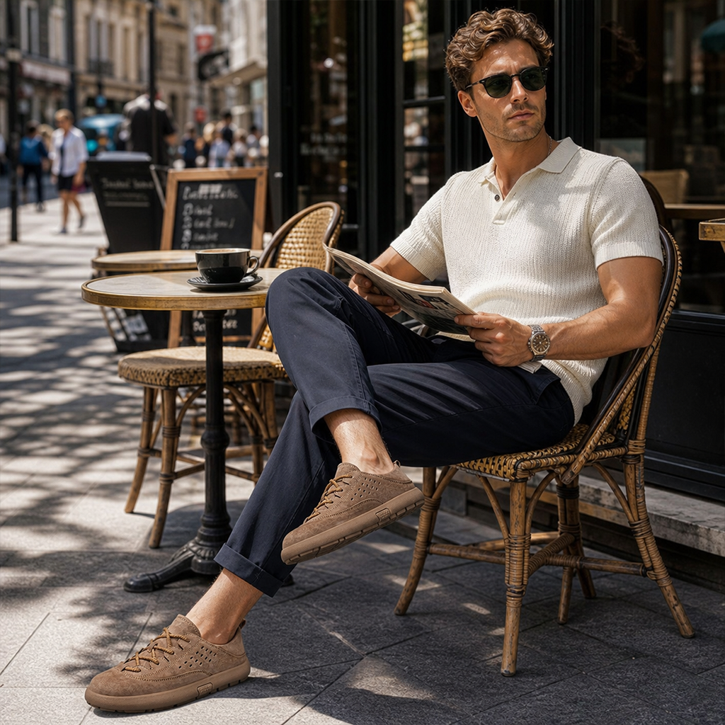 ⏰Limited Time Sale 70% OFF - Men's Suede Walking Shoes - Lace-Up, Breathable, Wide Toe Box with Arch Support, Cushioning, Slip-Resistant, And Wear-Resistant