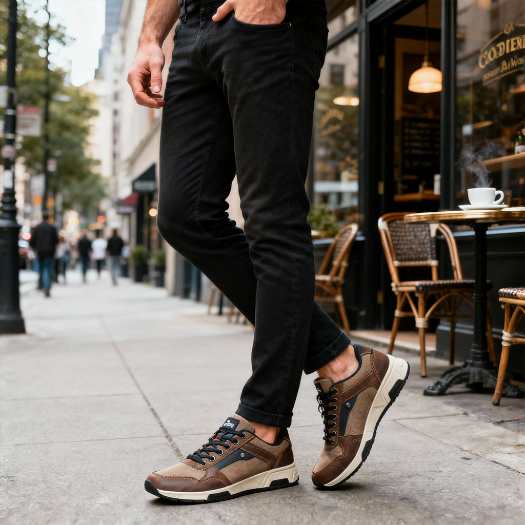 ⏰Limited Time Sale 70% OFF - Men's Canvas Walking Shoes - Lace-Up, Maximum Support, Wide Toe Box, Arch Support, Waterproof, Slip-Resistant, Shock-Absorbing