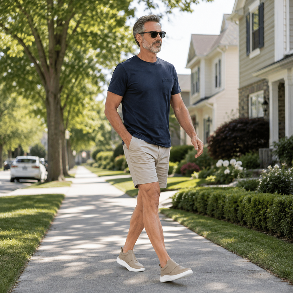 ⏰Limited Time Sale 70% OFF - Men's Genuine Leather Walking Shoes - Slip-On Design With Velcro Straps, Maximum Support, Wide Toe Box with Arch Support, Cushioning