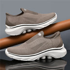 Men's lightweight waterproof walking shoes, comfortable and soft, slip-on style, wide and extra-long design.