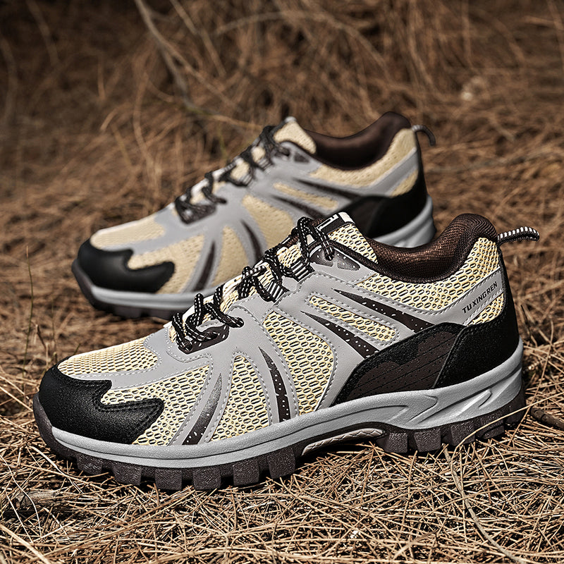 Men's Outdoor Mesh Hiking Shoes – Zero-Pressure, Wide Toe Box,Traction Sole, Breathable And Waterproof Upper
