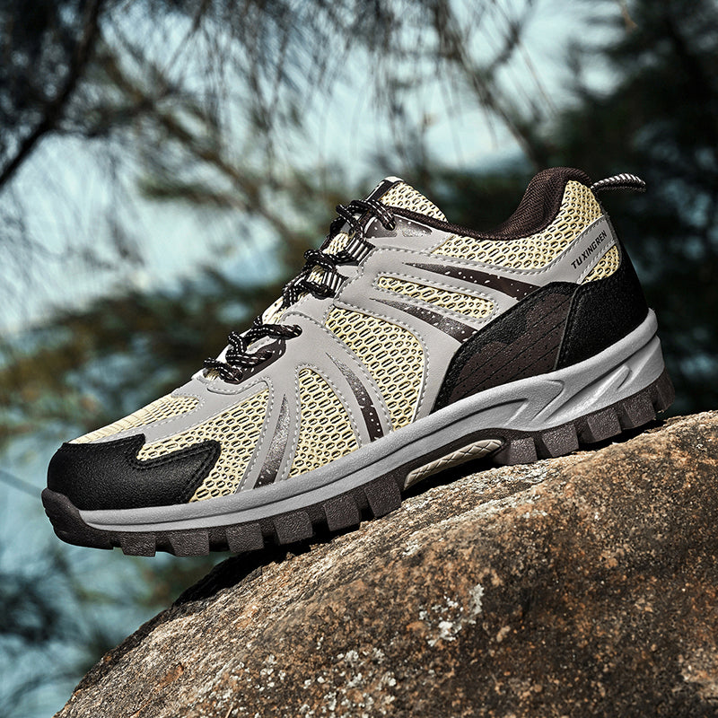 Men's Outdoor Mesh Hiking Shoes – Zero-Pressure, Wide Toe Box,Traction Sole, Breathable And Waterproof Upper