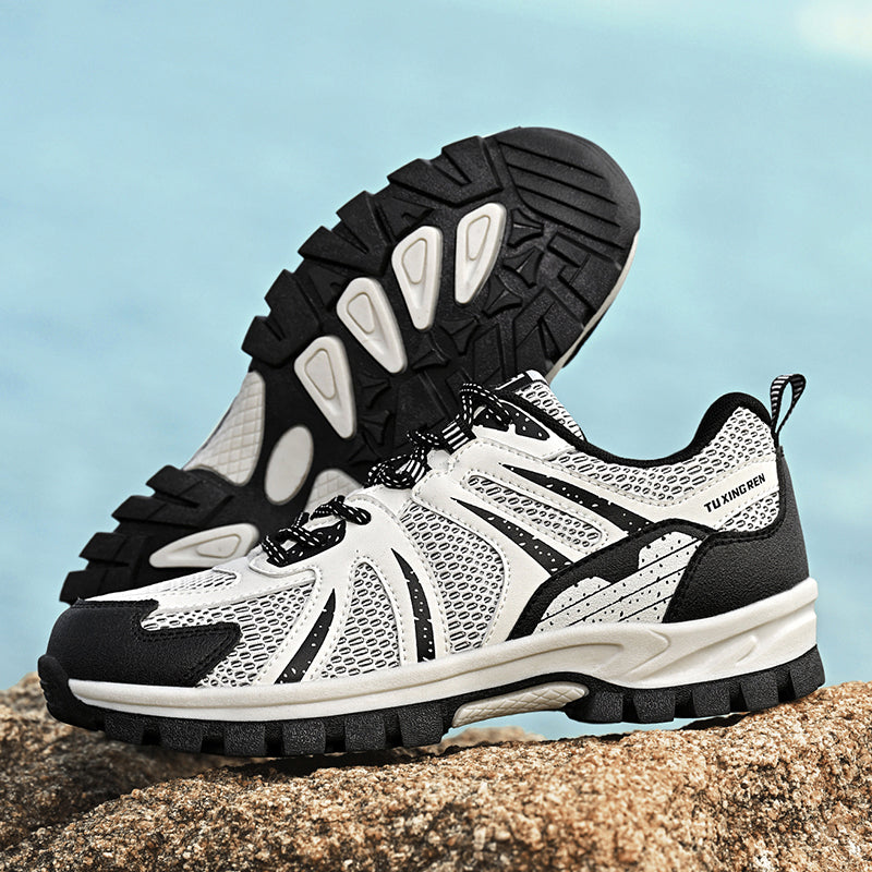 Men's Outdoor Mesh Hiking Shoes – Zero-Pressure, Wide Toe Box,Traction Sole, Breathable And Waterproof Upper