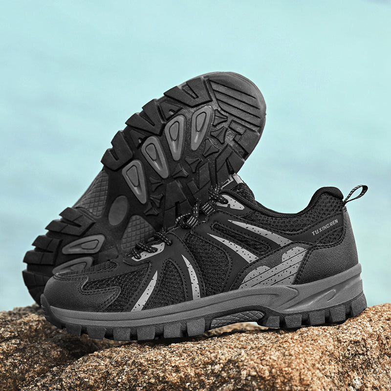 Men's Outdoor Mesh Hiking Shoes – Zero-Pressure, Wide Toe Box,Traction Sole, Breathable And Waterproof Upper