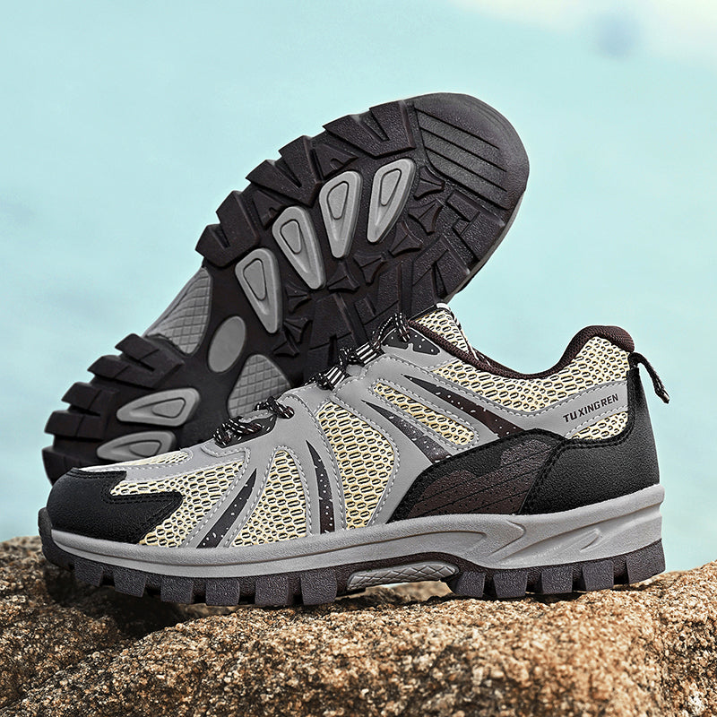 Men's Outdoor Mesh Hiking Shoes – Zero-Pressure, Wide Toe Box,Traction Sole, Breathable And Waterproof Upper