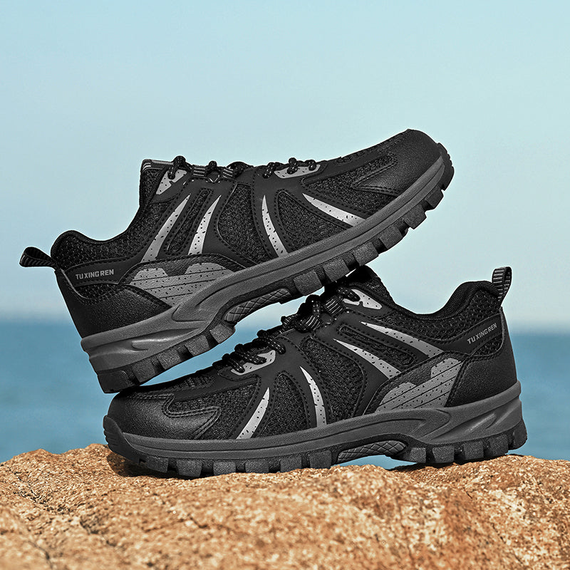 Men's Outdoor Mesh Hiking Shoes – Zero-Pressure, Wide Toe Box,Traction Sole, Breathable And Waterproof Upper