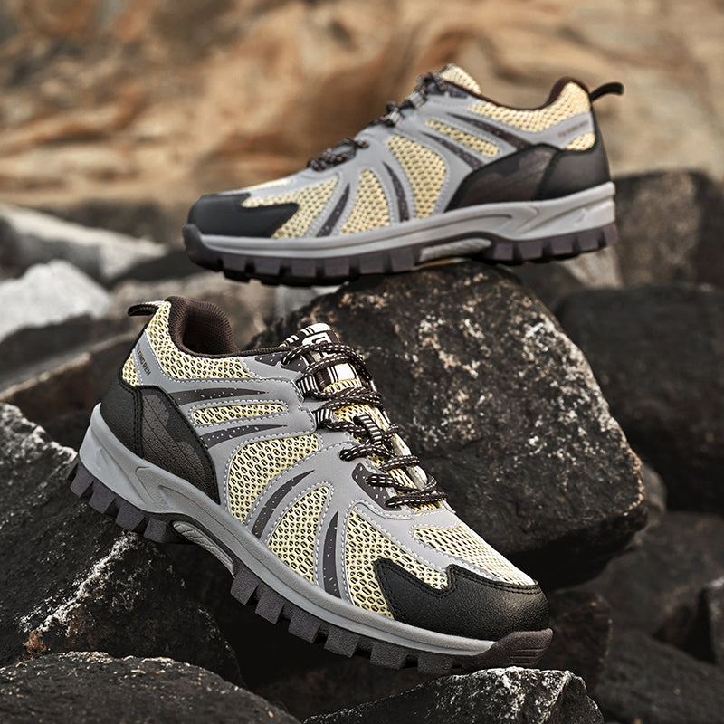 Men's Outdoor Mesh Hiking Shoes – Zero-Pressure, Wide Toe Box,Traction Sole, Breathable And Waterproof Upper