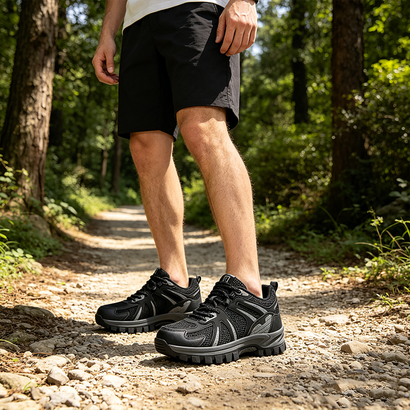 Men's Outdoor Mesh Hiking Shoes – Zero-Pressure, Wide Toe Box,Traction Sole, Breathable And Waterproof Upper