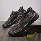 ⏰Limited Time Sale 70% OFF - Men's Mesh Hiking Shoest, Wide Toe Box, Breathable, Quick-Drying, Slip-Resistant, Puncture-Resistant
