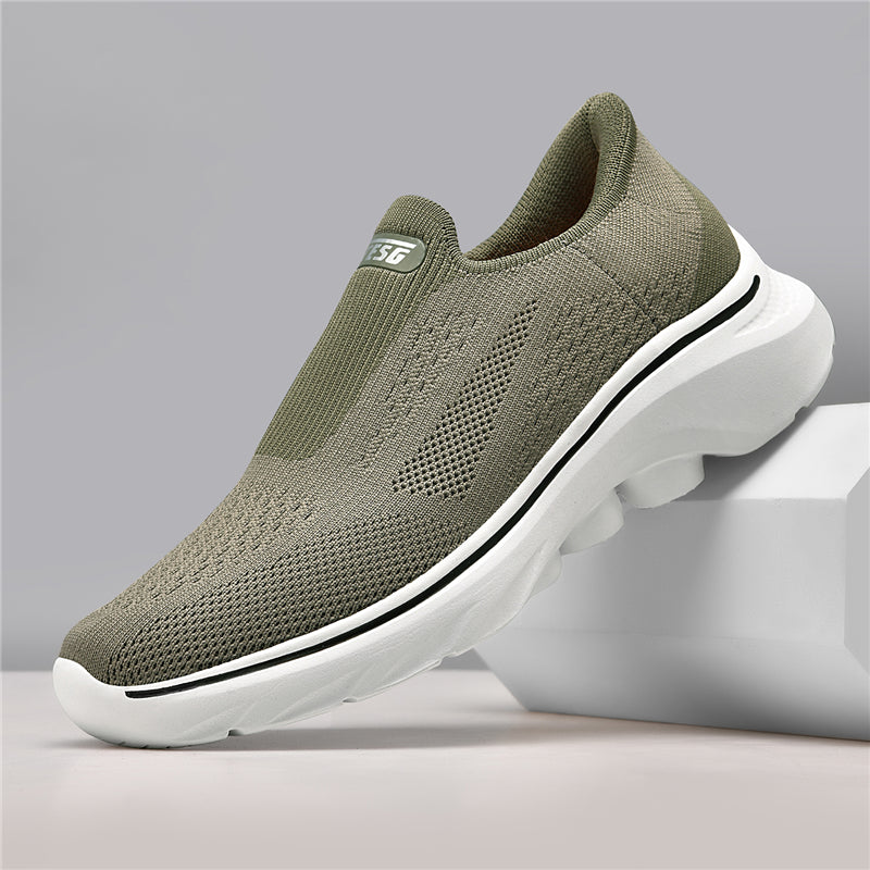 ⏰Limited Time Sale 70% OFF - Men's Slip-on Hiking Shoes - Cushioning Support, Wide Toe Box, Arch Support, Laceless, Comfortable, Breathable, Slip-Resistant, And Puncture-Resistant