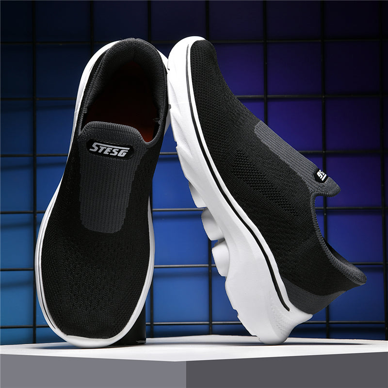 ⏰Limited Time Sale 70% OFF - Men's Slip-on Hiking Shoes - Cushioning Support, Wide Toe Box, Arch Support, Laceless, Comfortable, Breathable, Slip-Resistant, And Puncture-Resistant