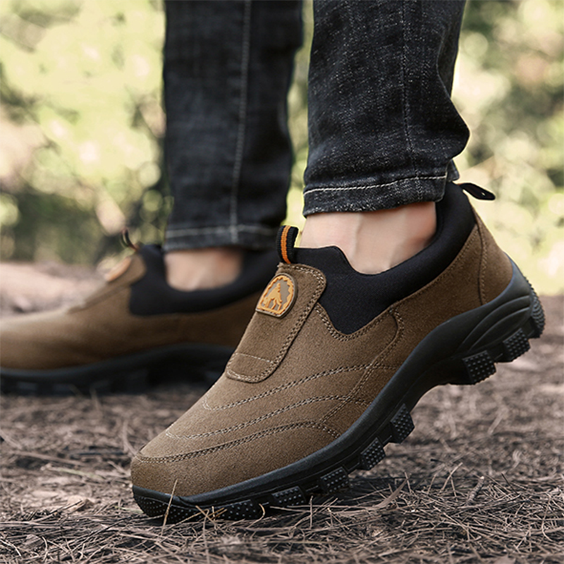 ⏰Limited Time Sale 70% OFF - Men's Orthopedic Slip-on Hiking Shoes – Arch Support, Wide Toe Box, Slip-On Design, Waterproof, Slip-Resistant, Puncture-Resistant – Quickly And Effectively Relieves Foot Pain Caused By Prolonged Wear