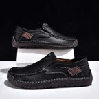 (🎁Free Socks Giveaway🧦) Men's Genuine Leather Casual Boots - Slip-On, Waterproof, Wide Toe Box with Arch Support