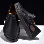 (🎁Free Socks Giveaway🧦) Men's Genuine Leather Casual Boots - Slip-On, Waterproof, Wide Toe Box with Arch Support