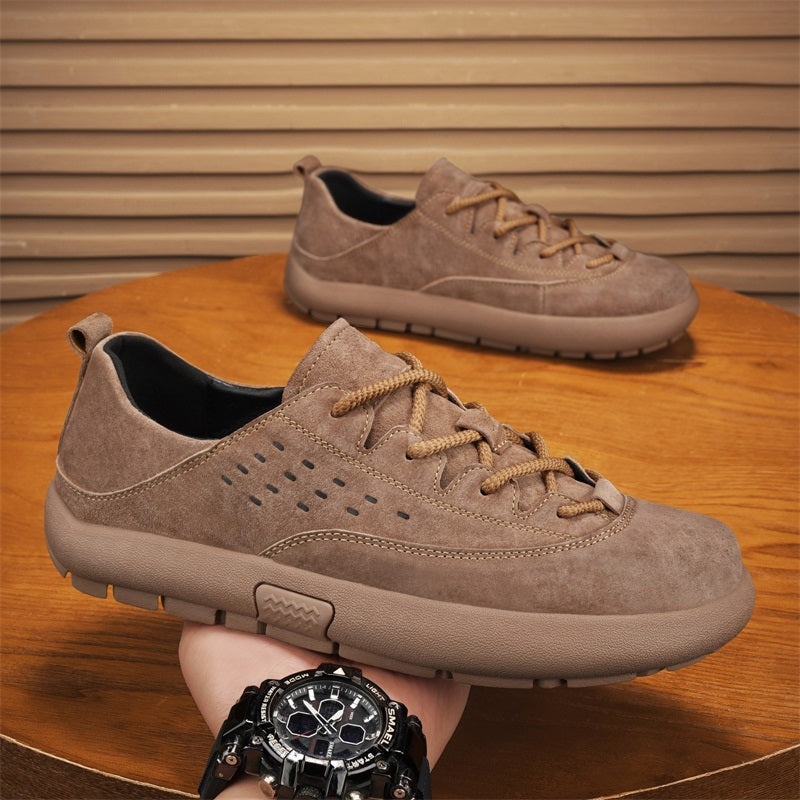 ⏰Limited Time Sale 70% OFF - Men's Suede Walking Shoes - Lace-Up, Breathable, Wide Toe Box with Arch Support, Cushioning, Slip-Resistant, And Wear-Resistant