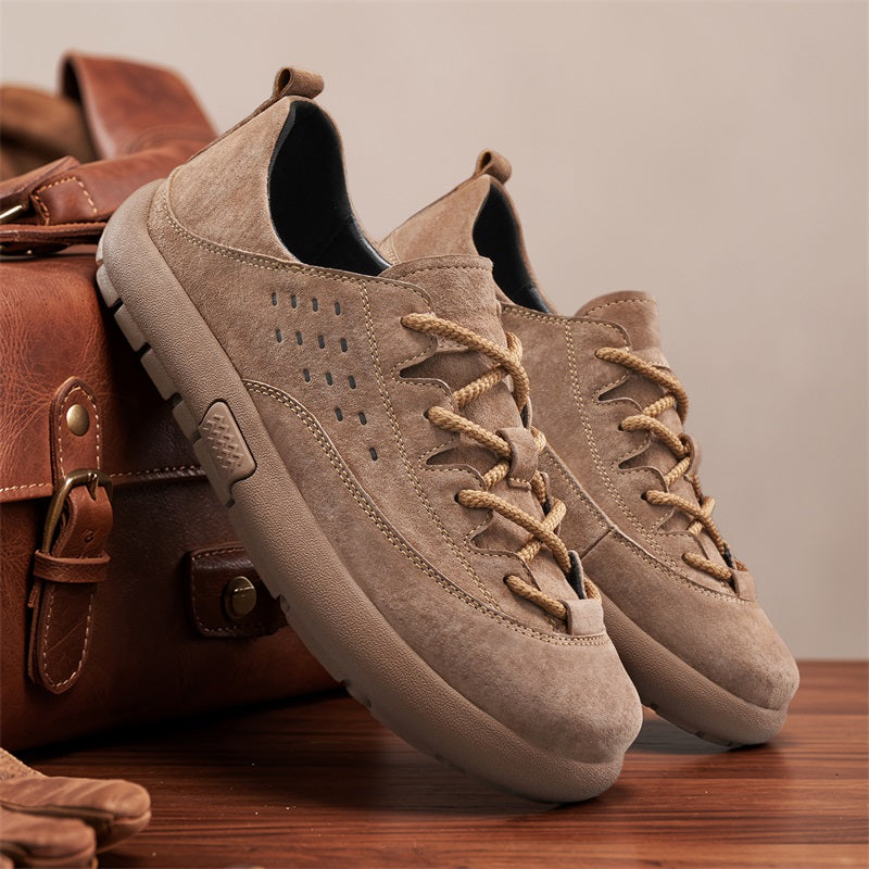 ⏰Limited Time Sale 70% OFF - Men's Suede Walking Shoes - Lace-Up, Breathable, Wide Toe Box with Arch Support, Cushioning, Slip-Resistant, And Wear-Resistant