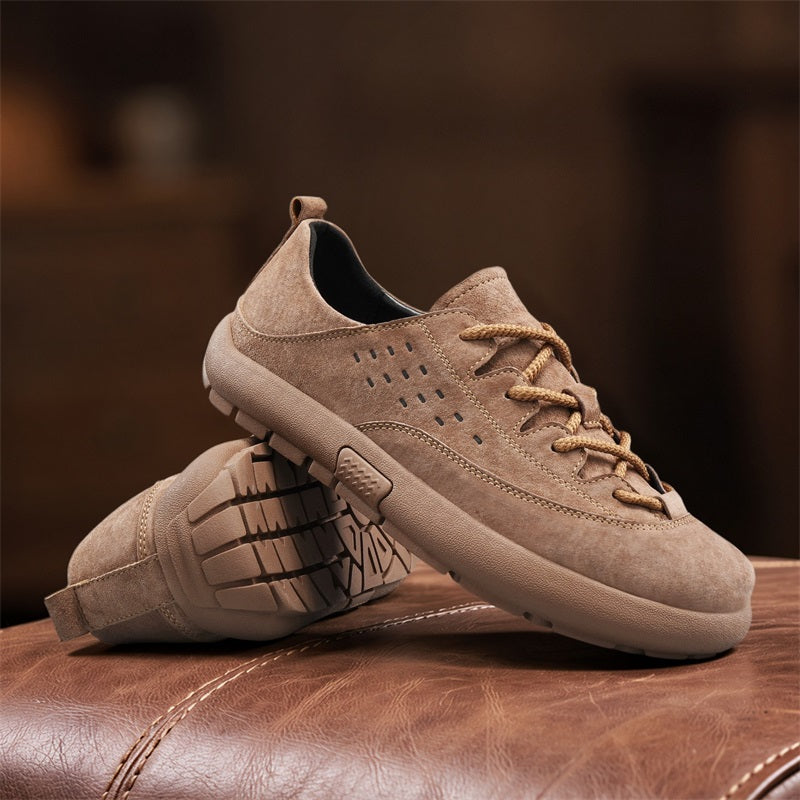 ⏰Limited Time Sale 70% OFF - Men's Suede Walking Shoes - Lace-Up, Breathable, Wide Toe Box with Arch Support, Cushioning, Slip-Resistant, And Wear-Resistant