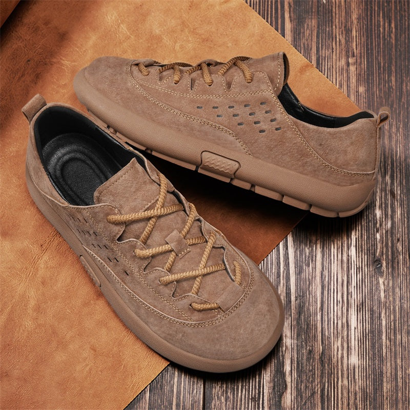 ⏰Limited Time Sale 70% OFF - Men's Suede Walking Shoes - Lace-Up, Breathable, Wide Toe Box with Arch Support, Cushioning, Slip-Resistant, And Wear-Resistant