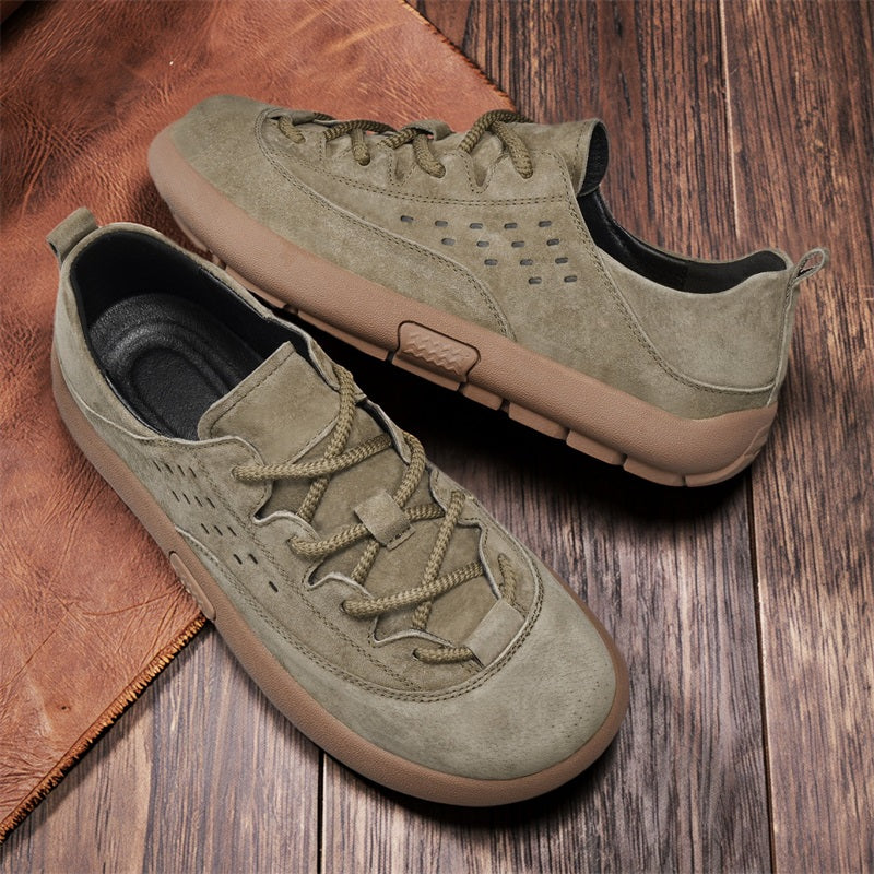 ⏰Limited Time Sale 70% OFF - Men's Suede Walking Shoes - Lace-Up, Breathable, Wide Toe Box with Arch Support, Cushioning, Slip-Resistant, And Wear-Resistant