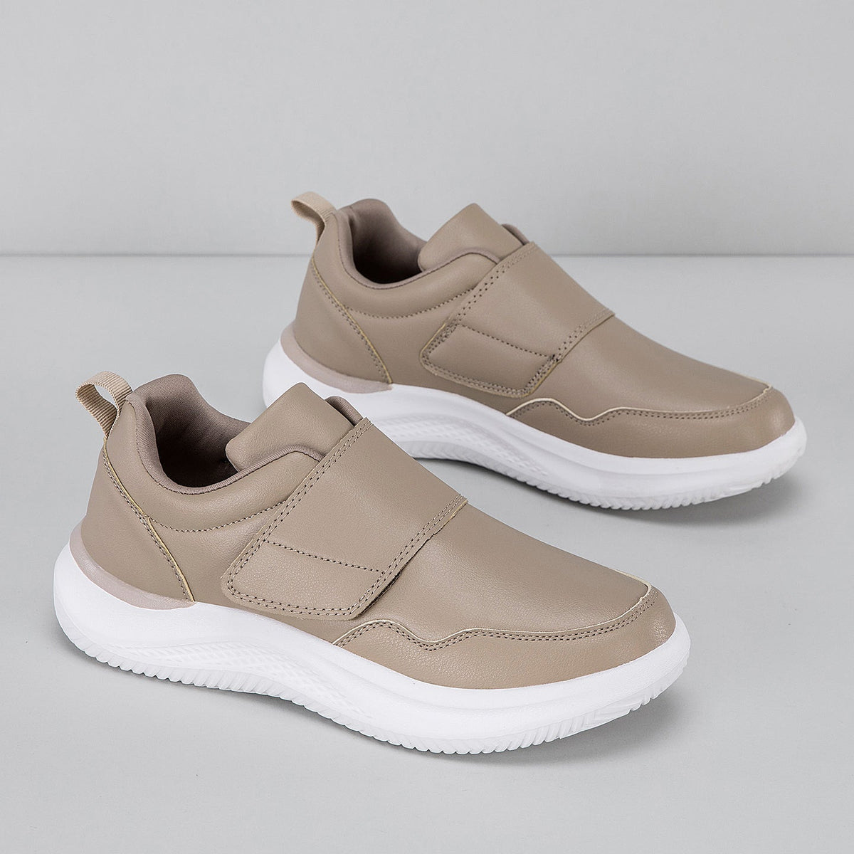 ⏰Limited Time Sale 70% OFF - Men's Genuine Leather Walking Shoes - Slip-On Design With Velcro Straps, Maximum Support, Wide Toe Box with Arch Support, Cushioning