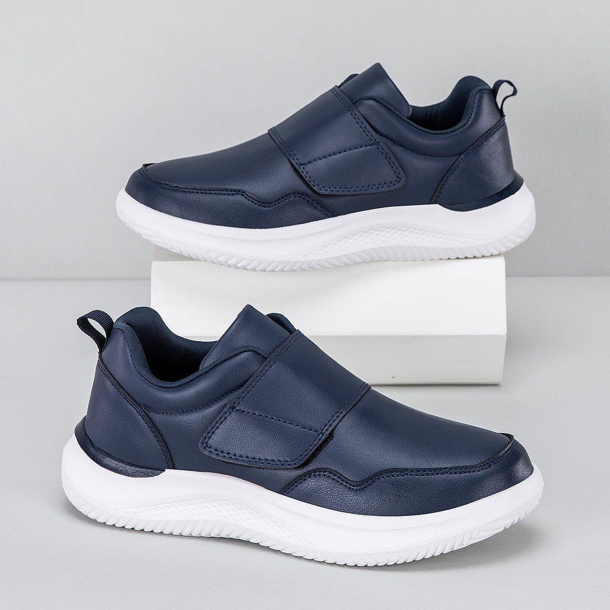 ⏰Limited Time Sale 70% OFF - Men's Genuine Leather Walking Shoes - Slip-On Design With Velcro Straps, Maximum Support, Wide Toe Box with Arch Support, Cushioning