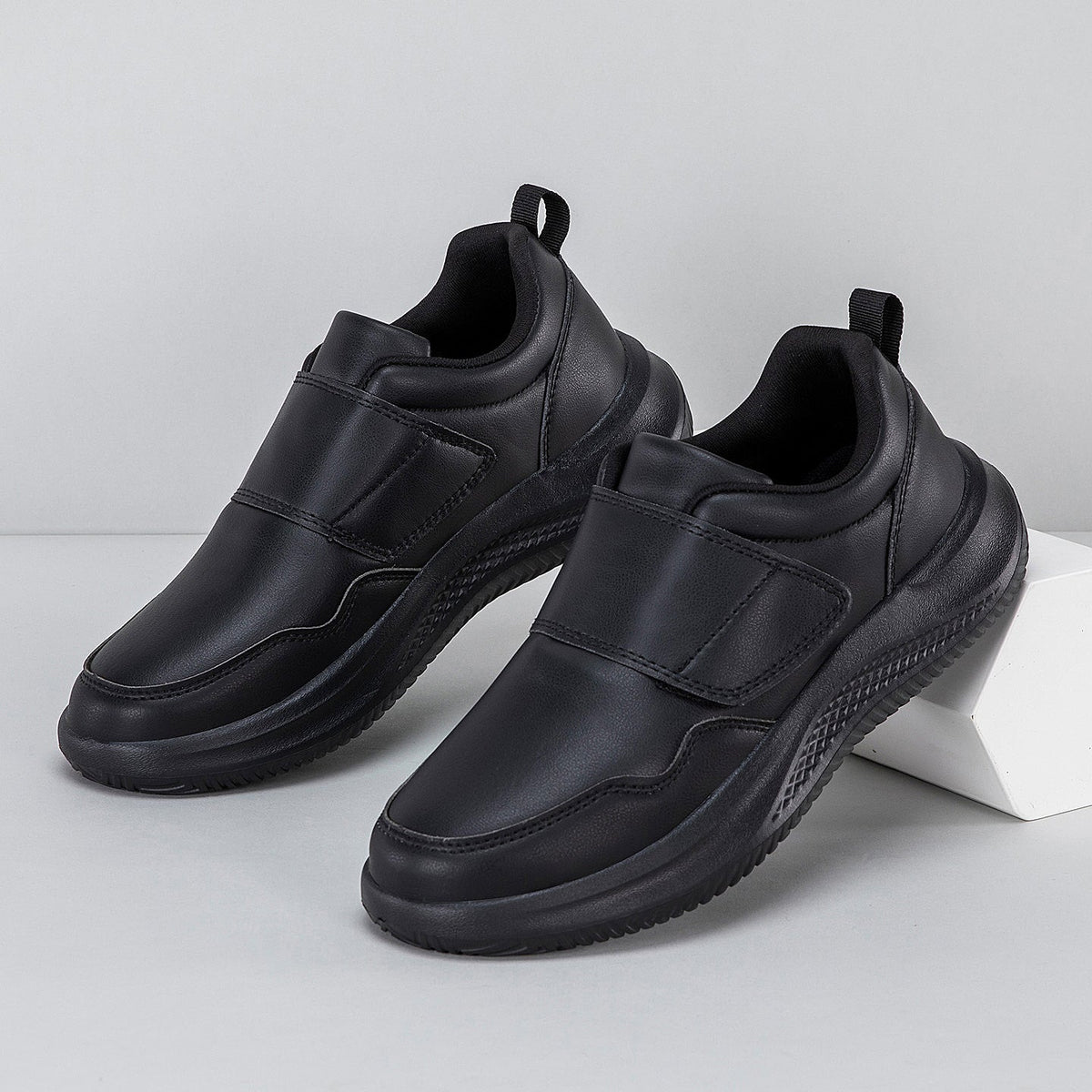 ⏰Limited Time Sale 70% OFF - Men's Genuine Leather Walking Shoes - Slip-On Design With Velcro Straps, Maximum Support, Wide Toe Box with Arch Support, Cushioning