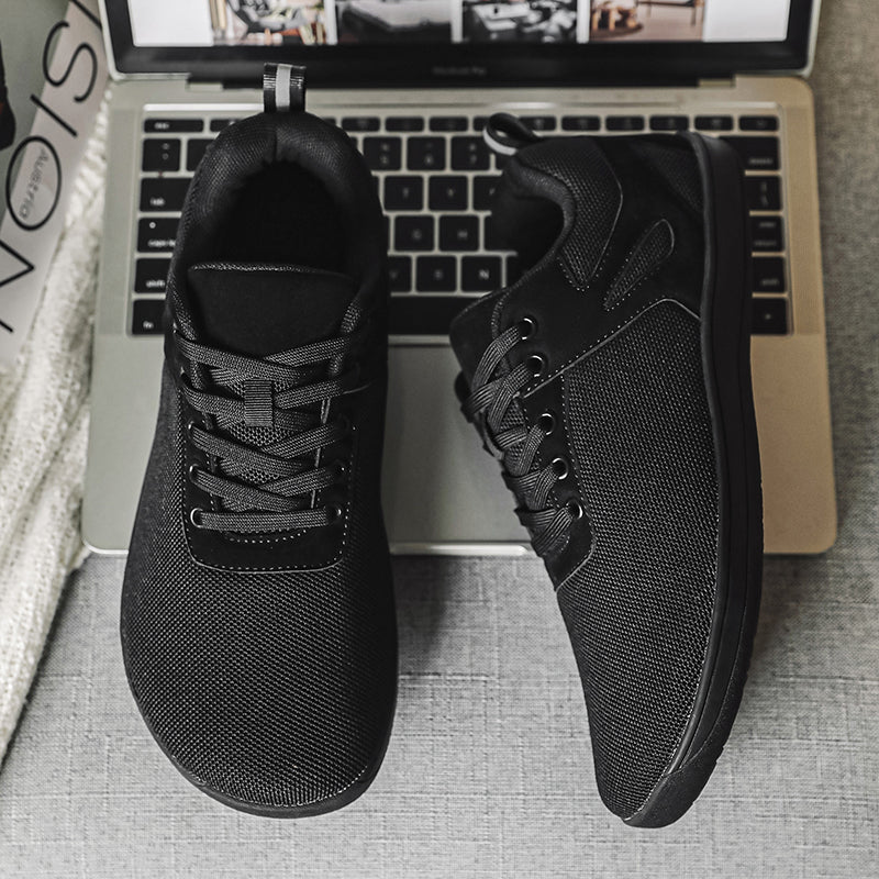 ⏰Limited Time Sale 70% OFF - Men's Mesh Barefoot Shoes - Lace-Up, Breathable, Wide Toe Box with Arch Support, Non-slip And Wear-Resistant