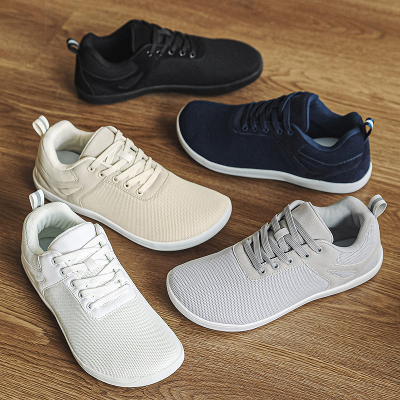 ⏰Limited Time Sale 70% OFF - Men's Mesh Barefoot Shoes - Lace-Up, Breathable, Wide Toe Box with Arch Support, Non-slip And Wear-Resistant