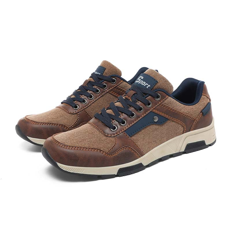 ⏰Limited Time Sale 70% OFF - Men's Canvas Walking Shoes - Lace-Up, Maximum Support, Wide Toe Box, Arch Support, Waterproof, Slip-Resistant, Shock-Absorbing