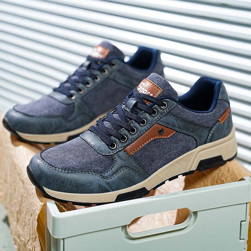 ⏰Limited Time Sale 70% OFF - Men's Canvas Walking Shoes - Lace-Up, Maximum Support, Wide Toe Box, Arch Support, Waterproof, Slip-Resistant, Shock-Absorbing
