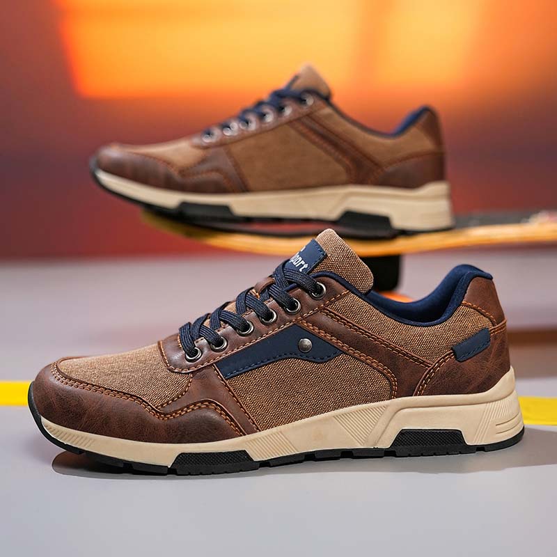 ⏰Limited Time Sale 70% OFF - Men's Canvas Walking Shoes - Lace-Up, Maximum Support, Wide Toe Box, Arch Support, Waterproof, Slip-Resistant, Shock-Absorbing