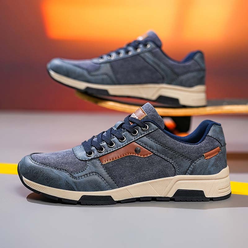 ⏰Limited Time Sale 70% OFF - Men's Canvas Walking Shoes - Lace-Up, Maximum Support, Wide Toe Box, Arch Support, Waterproof, Slip-Resistant, Shock-Absorbing