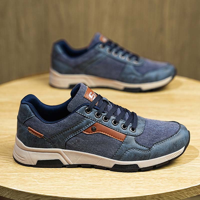 ⏰Limited Time Sale 70% OFF - Men's Canvas Walking Shoes - Lace-Up, Maximum Support, Wide Toe Box, Arch Support, Waterproof, Slip-Resistant, Shock-Absorbing