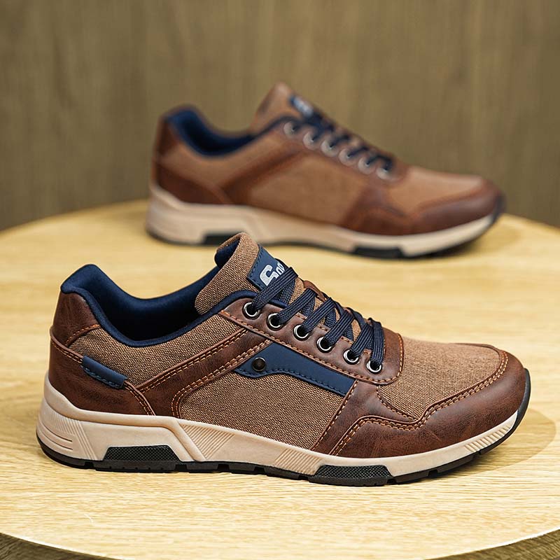 ⏰Limited Time Sale 70% OFF - Men's Canvas Walking Shoes - Lace-Up, Maximum Support, Wide Toe Box, Arch Support, Waterproof, Slip-Resistant, Shock-Absorbing