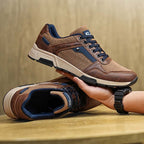 ⏰Limited Time Sale 70% OFF - Men's Canvas Walking Shoes - Lace-Up, Maximum Support, Wide Toe Box, Arch Support, Waterproof, Slip-Resistant, Shock-Absorbing