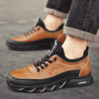 ⏰Limited Time Sale 70% OFF - Men's Casual Fashion  Hiking Shoes – Waterproof, Slip-Resistant, Puncture-Resistant, Impact-Resistant, Wide Toe  – Genuine Leather Outdoor Sports Shoes, Suitable for Various Terrain