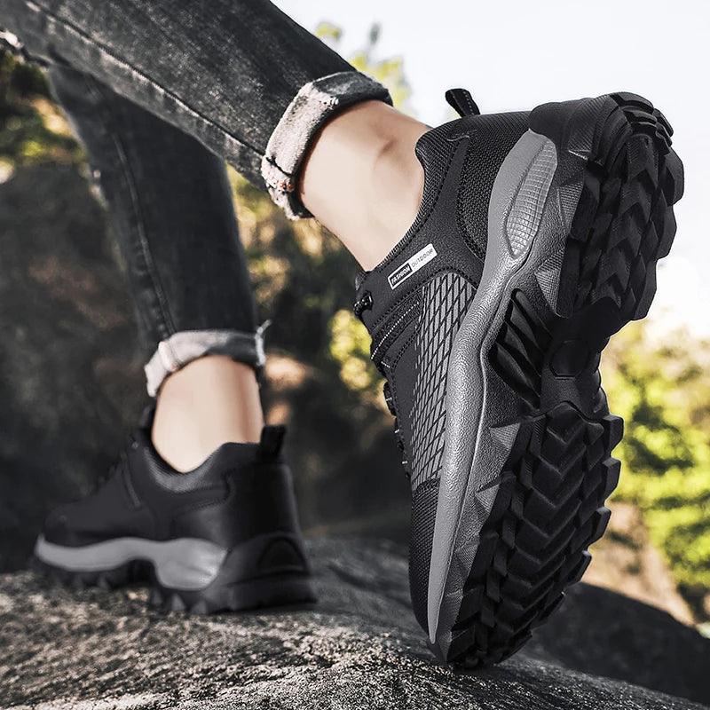 Men's Wear-Resistant Waterproof Hiking Shoes – Wide Toe, Non-Slip, Anti-Puncture