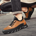 ⏰Limited Time Sale 70% OFF - Men's Casual Fashion  Hiking Shoes – Waterproof, Slip-Resistant, Puncture-Resistant, Impact-Resistant, Wide Toe  – Genuine Leather Outdoor Sports Shoes, Suitable for Various Terrain
