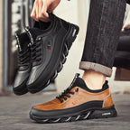 ⏰Limited Time Sale 70% OFF - Men's Casual Fashion  Hiking Shoes – Waterproof, Slip-Resistant, Puncture-Resistant, Impact-Resistant, Wide Toe  – Genuine Leather Outdoor Sports Shoes, Suitable for Various Terrain