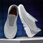 Men's lightweight waterproof walking shoes, comfortable and soft, slip-on style, wide and extra-long design.