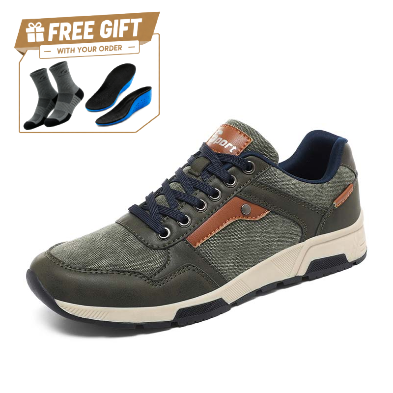 ⏰Limited Time Sale 70% OFF - Men's Canvas Walking Shoes - Lace-Up, Maximum Support, Wide Toe Box, Arch Support, Waterproof, Slip-Resistant, Shock-Absorbing