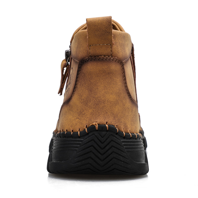 (⏰NOW ON: 70% OFF Sale! 🔥)Men's Premium Motorcycle Boots – Hand-Stitched Genuine Leather, USMCA Recommended - Wide Toe, Waterproof, Anti-Slip, Anti-Sprain, Ortho Support, Suitable for Riding, Work, Driving, Hiking