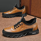 ⏰Limited Time Sale 70% OFF - Men's Casual Fashion  Hiking Shoes – Waterproof, Slip-Resistant, Puncture-Resistant, Impact-Resistant, Wide Toe  – Genuine Leather Outdoor Sports Shoes, Suitable for Various Terrain
