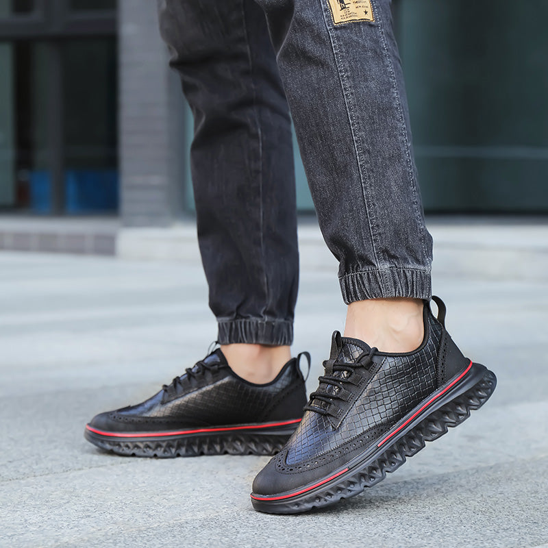 Men's crocodile leather shoes: Lightweight, waterproof, comfortable and soft walking shoes - wide last and extended design.