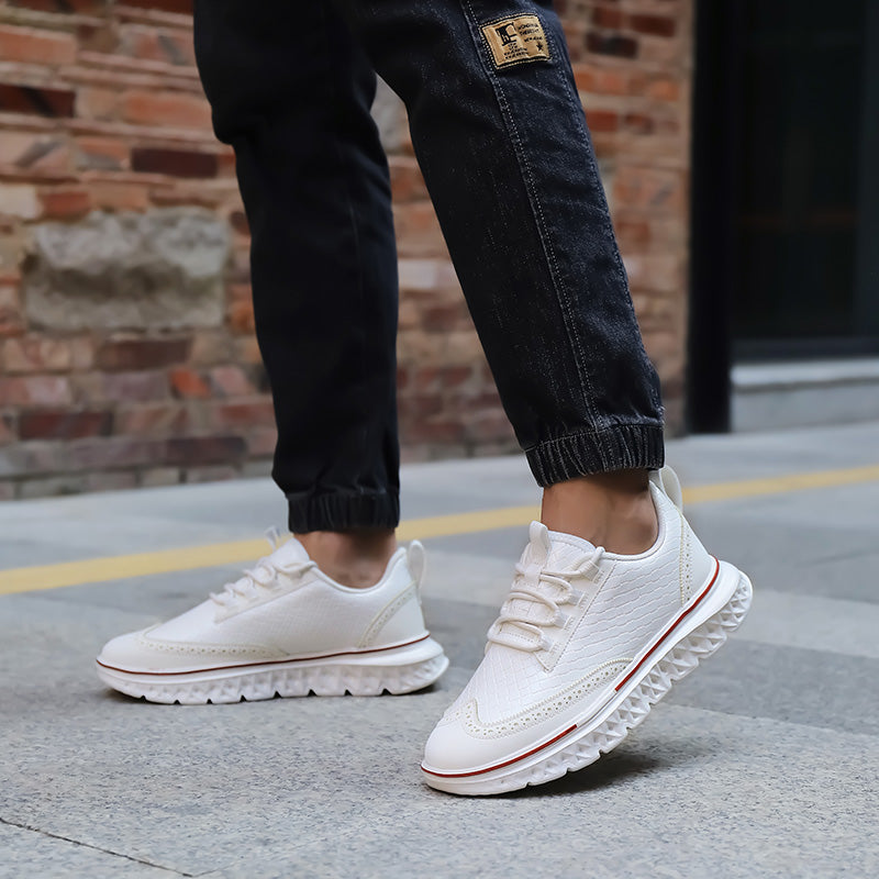 Men's crocodile leather shoes: Lightweight, waterproof, comfortable and soft walking shoes - wide last and extended design.