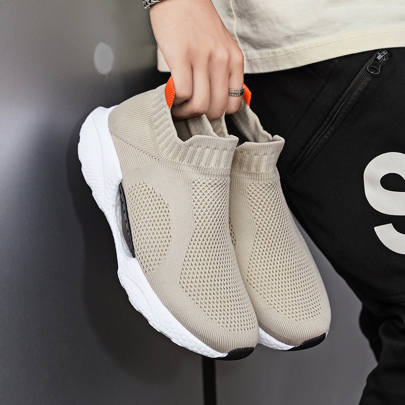 Men's Slip-On Sneakers – Laceless, Breathable, Non-Slip Grip, Cushioned Footbed, Wide Toe Box