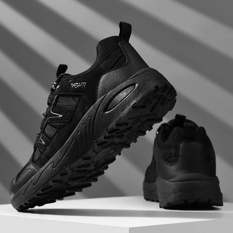 Men's Mixed Material Hiking Shoes – Waterproof, Slip-Resistant, Puncture-Resistant, Impact-Resistant, Breathable, Wide Toe