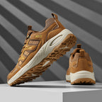 Men's Mixed Material Hiking Shoes – Waterproof, Slip-Resistant, Puncture-Resistant, Impact-Resistant, Breathable, Wide Toe